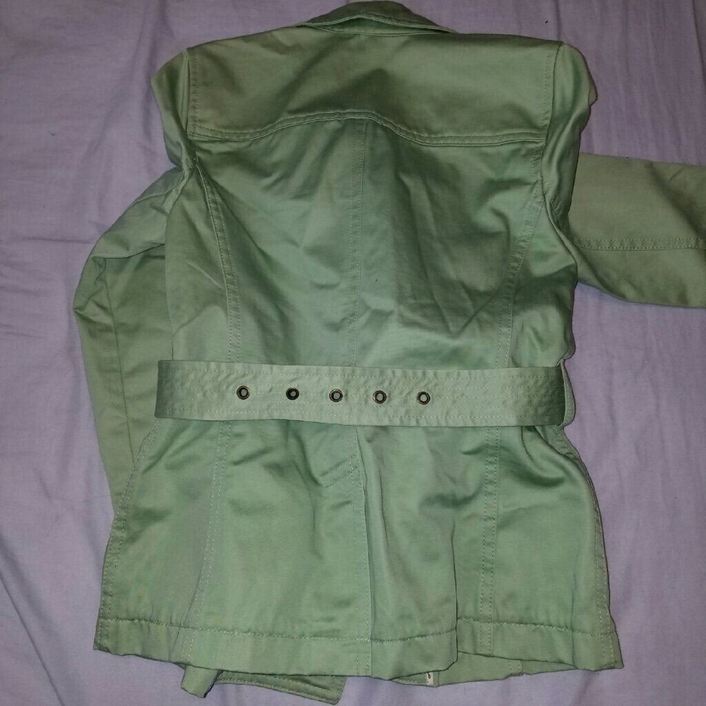 Gap Cool Weather Front Button And Belted Green Ja… - image 3